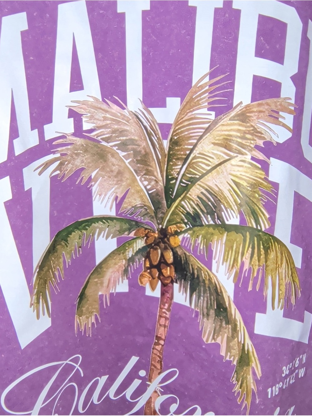 NWOT Purple 'California' Palm Graphic Tee Mens L